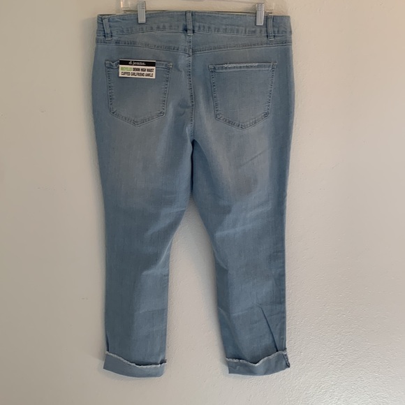 d.jeans Recycled Denim High Waist Cuffed Girlfriend Ankle Size 16 NWT - Picture 6 of 14